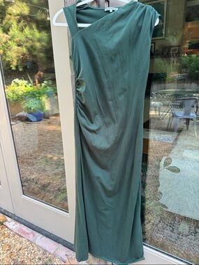 Reformation Olive Asymmetrical One-Shoulder Maxi Dress